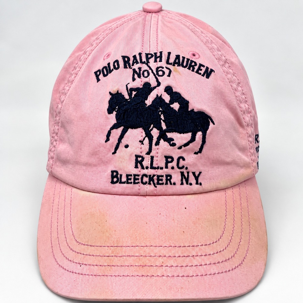 2009 Polo Ralph Lauren Equestrian Hat Pink Mercer Classic Bleecker NY Cap RARE